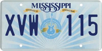 MS license plate XVW115