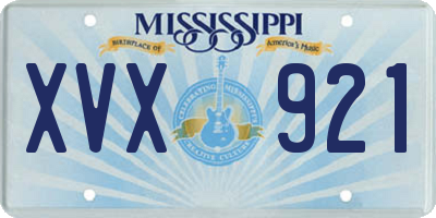 MS license plate XVX921