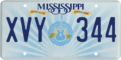 MS license plate XVY344