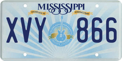 MS license plate XVY866