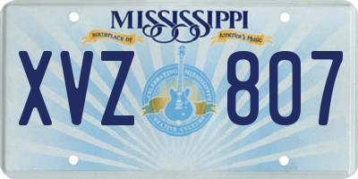 MS license plate XVZ807