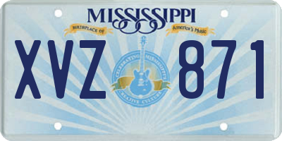 MS license plate XVZ871