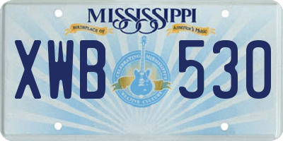 MS license plate XWB530