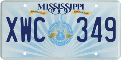MS license plate XWC349