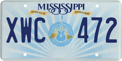MS license plate XWC472