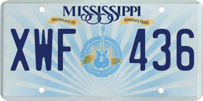 MS license plate XWF436
