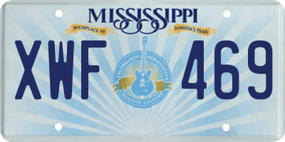 MS license plate XWF469