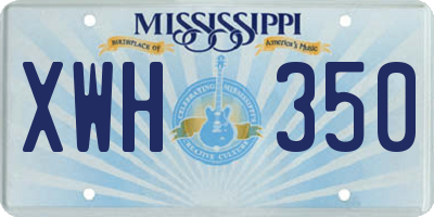 MS license plate XWH350