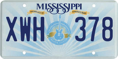 MS license plate XWH378