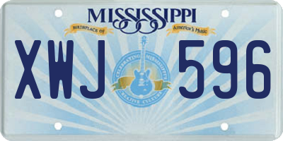 MS license plate XWJ596