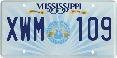 MS license plate XWM109