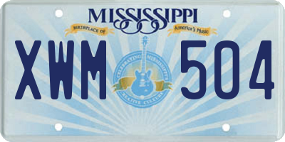 MS license plate XWM504
