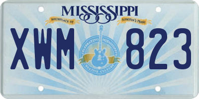 MS license plate XWM823
