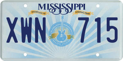 MS license plate XWN715