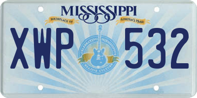 MS license plate XWP532