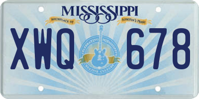 MS license plate XWQ678
