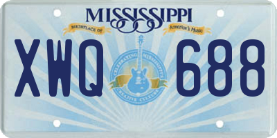 MS license plate XWQ688
