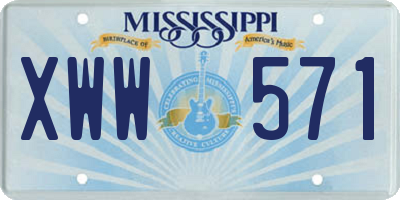 MS license plate XWW571