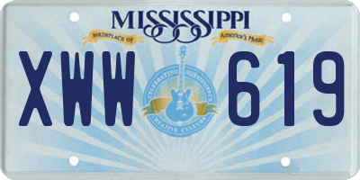 MS license plate XWW619