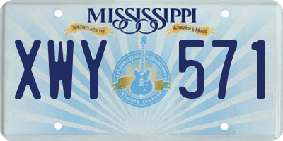MS license plate XWY571