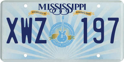 MS license plate XWZ197