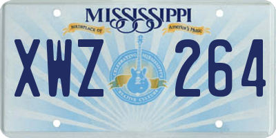 MS license plate XWZ264