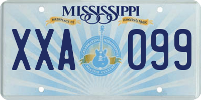 MS license plate XXA099