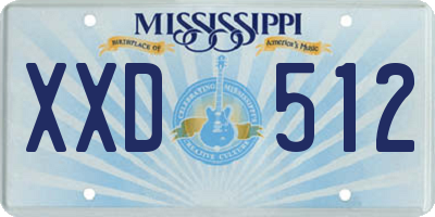 MS license plate XXD512