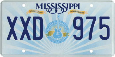 MS license plate XXD975