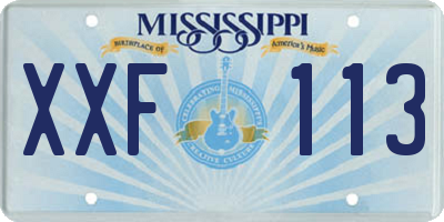 MS license plate XXF113