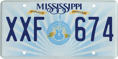 MS license plate XXF674