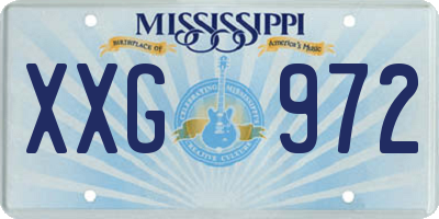 MS license plate XXG972