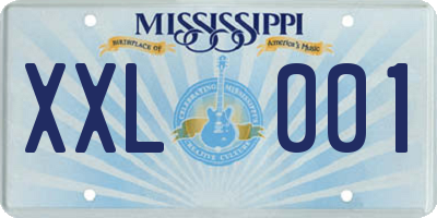 MS license plate XXL001