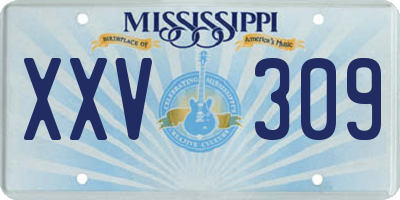 MS license plate XXV309