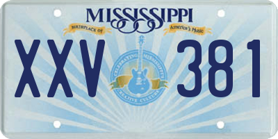 MS license plate XXV381