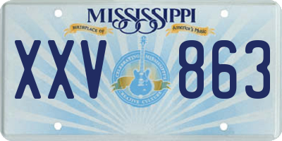 MS license plate XXV863