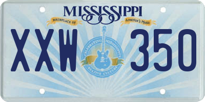 MS license plate XXW350