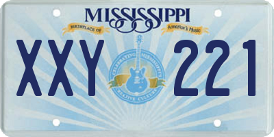 MS license plate XXY221