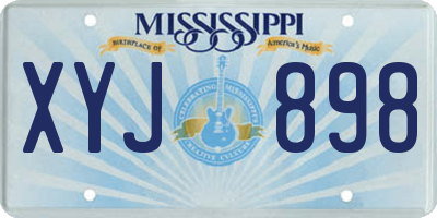 MS license plate XYJ898