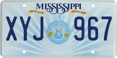 MS license plate XYJ967
