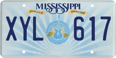 MS license plate XYL617