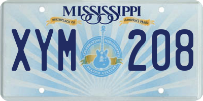 MS license plate XYM208