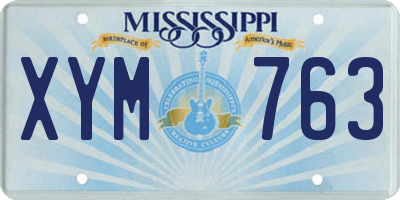 MS license plate XYM763
