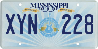 MS license plate XYN228