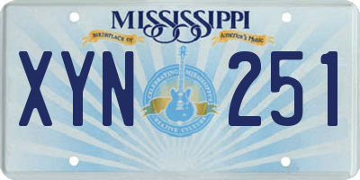 MS license plate XYN251