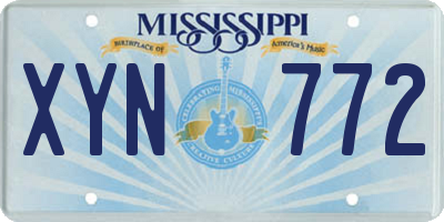 MS license plate XYN772
