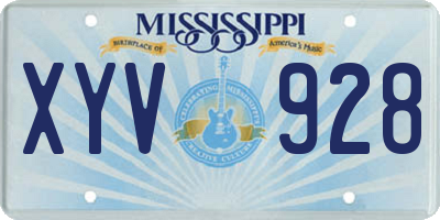 MS license plate XYV928