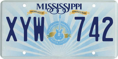 MS license plate XYW742