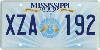 MS license plate XZA192