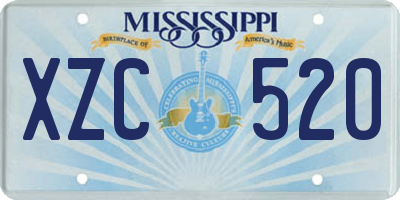 MS license plate XZC520